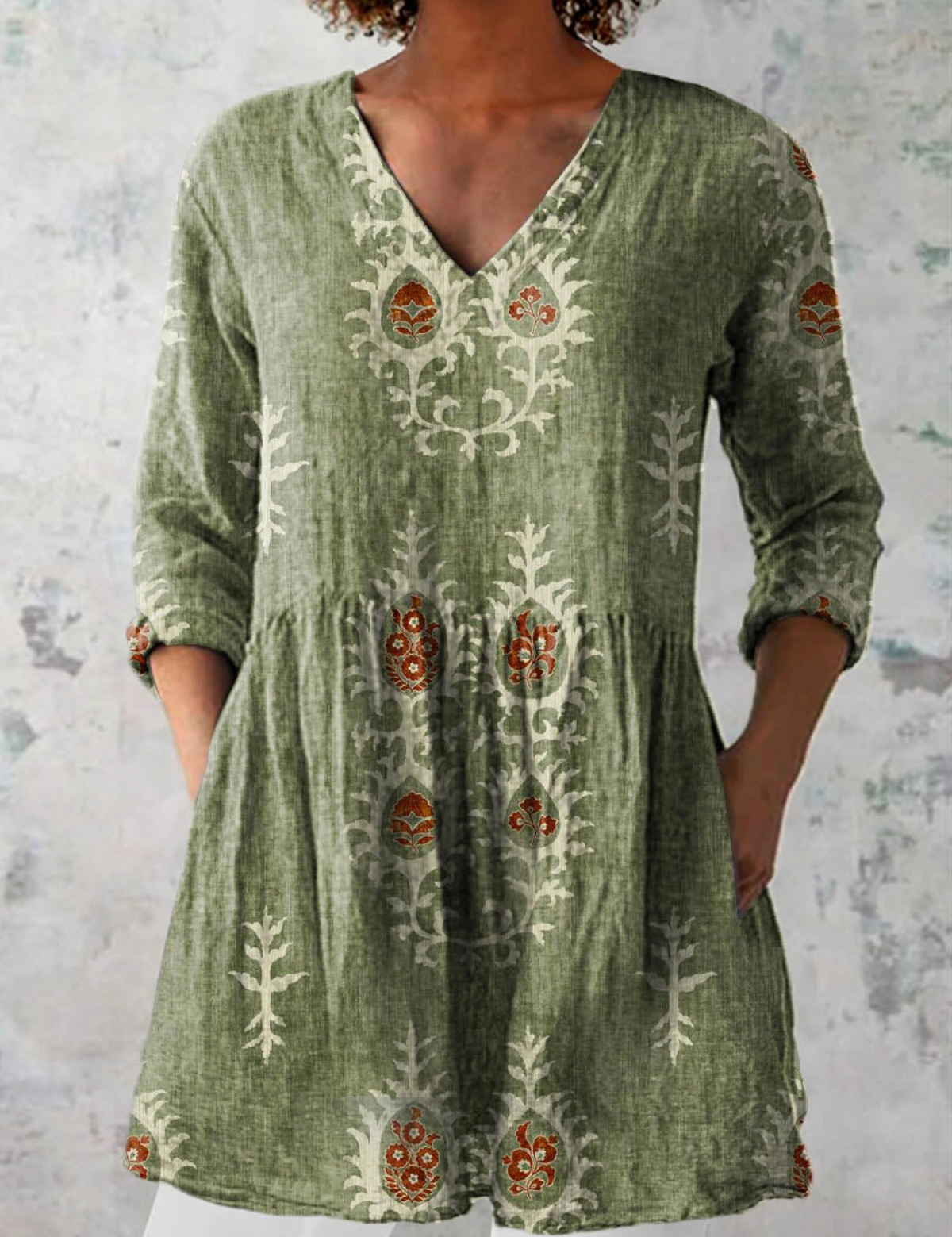 Blair | Lang mønstret bluse