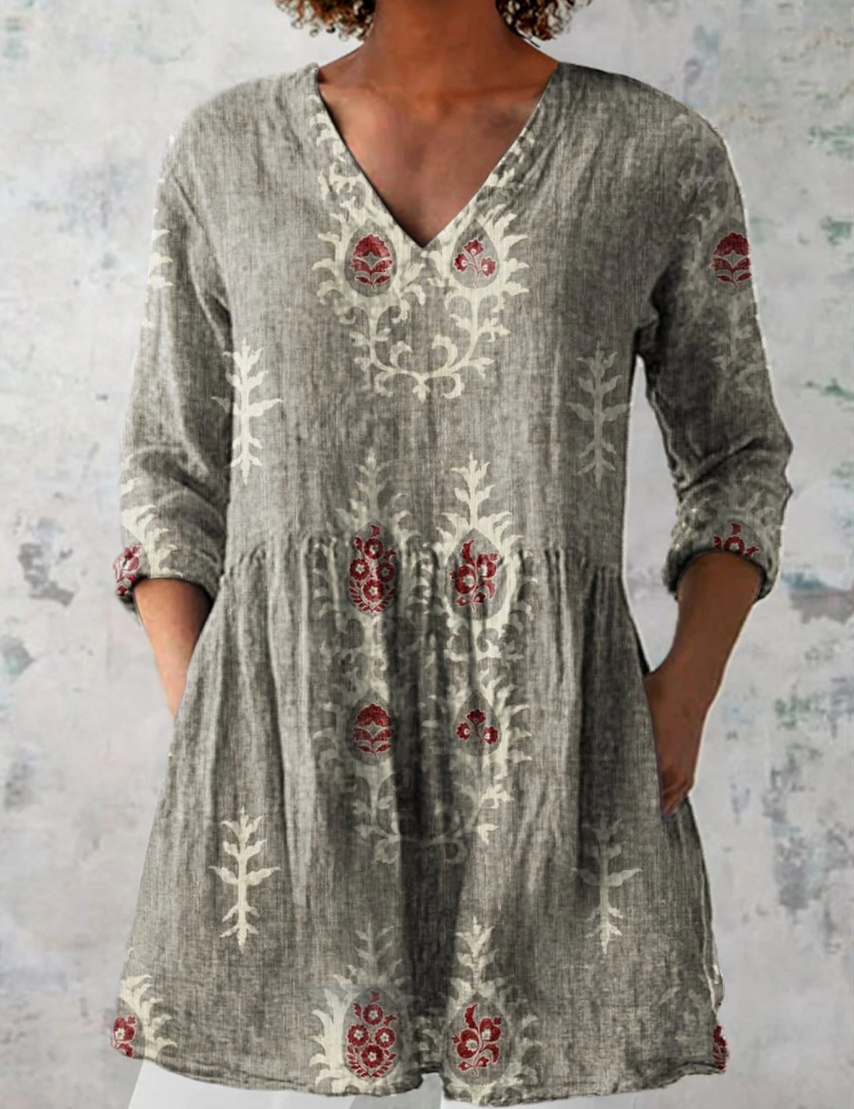 Blair | Lang mønstret bluse
