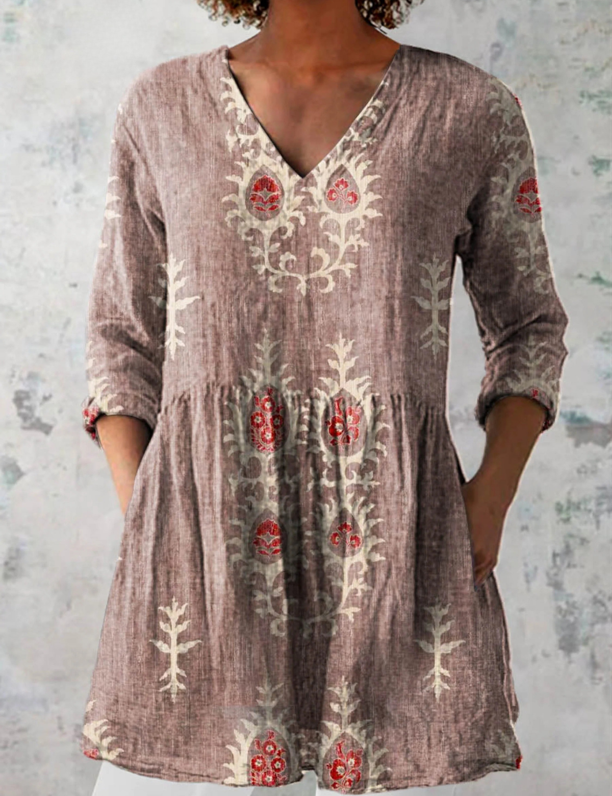 Blair | Lang mønstret bluse