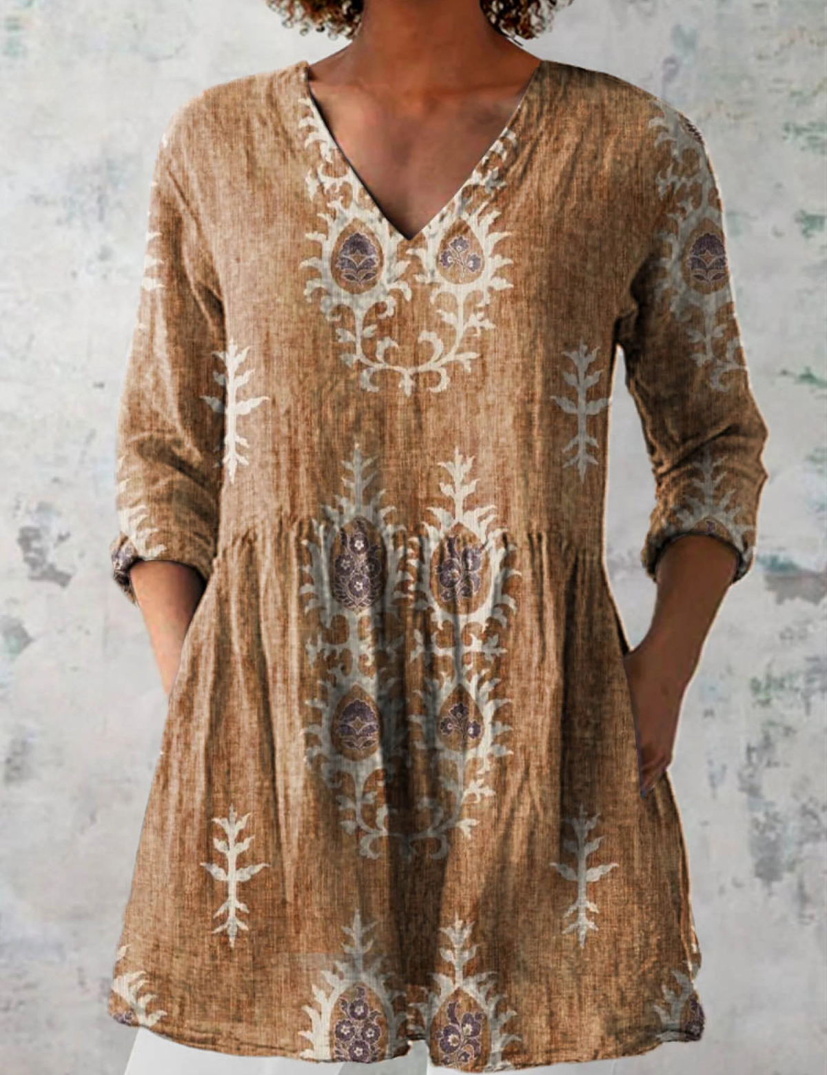 Blair | Lang mønstret bluse