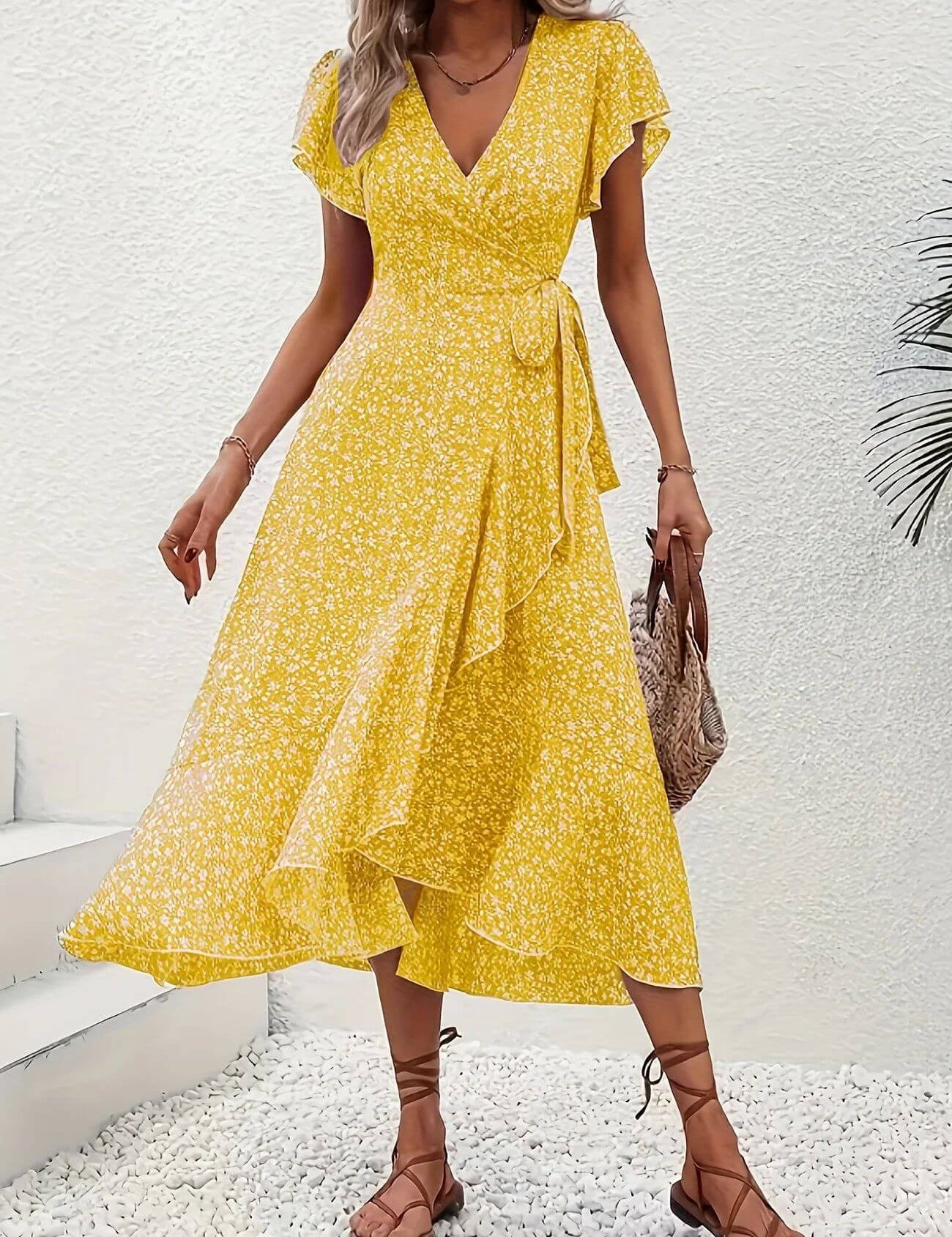 Anette™ – Elegant blomstrete sommerkjole