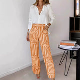 Elisabeth™ – Stilfull Bluse- og Bukse-sett med Belte