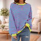 Esther™- Stripete Casual Genser med Rund Hals