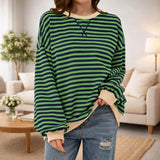 Esther™- Stripete Casual Genser med Rund Hals