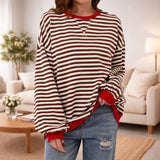 Esther™- Stripete Casual Genser med Rund Hals