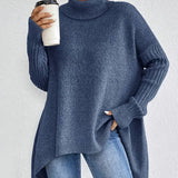 Grete™ - Elegant Asymmetrisk Høyhalset Genser
