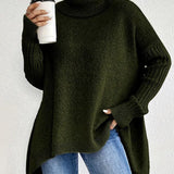 Grete™ - Elegant Asymmetrisk Høyhalset Genser