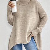 Grete™ - Elegant Asymmetrisk Høyhalset Genser