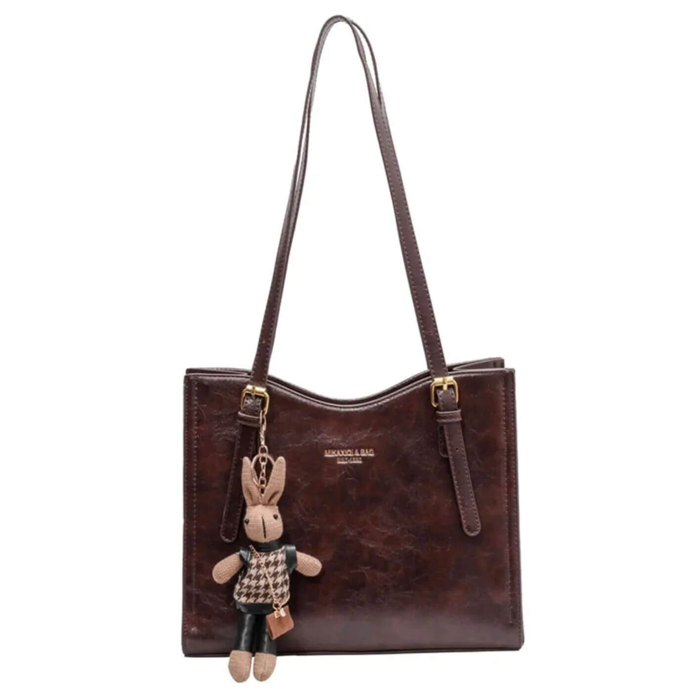 Lene™ – Bunny Charm Vintage Skulderveske i Skinn