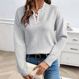 Olive™ - Elegant Genser med Blondekrage