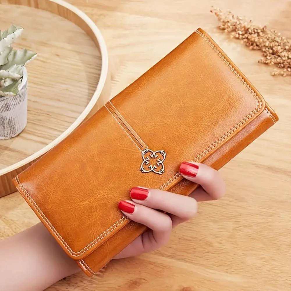 Victoria™ – Ekte skinn tri-fold lommebok med dekorativt hardware