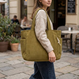 Greta™ – Ribbede Corduroy Strukturert Tote Bag