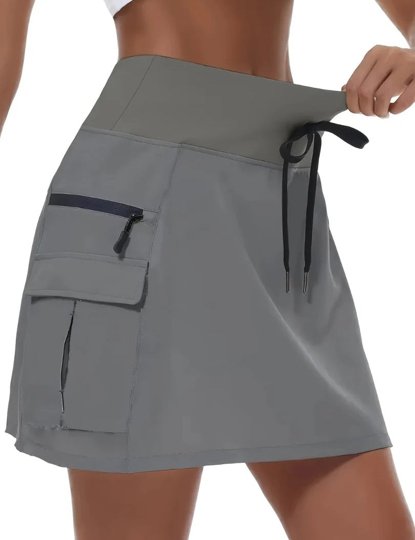 Rosa™ – Høy Midje Aktiv Skort med Lommene Med Glidelås (1+1 GRATIS)