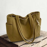 Greta™ – Ribbede Corduroy Strukturert Tote Bag