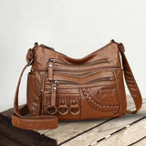 Kaia™ – Multi Zip Kompartment Vegansk Crossbody Veske