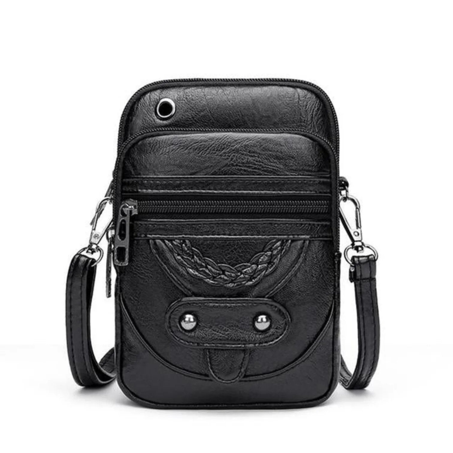Diana™ – Multi Zip Flettet Detalj Crossbody Veske