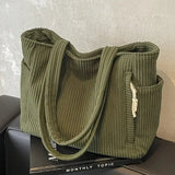 Greta™ – Ribbede Corduroy Strukturert Tote Bag