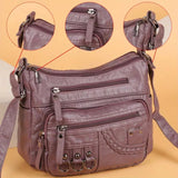 Kaia™ – Multi Zip Kompartment Vegansk Crossbody Veske