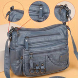 Kaia™ – Multi Zip Kompartment Vegansk Crossbody Veske