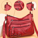 Kaia™ – Multi Zip Kompartment Vegansk Crossbody Veske