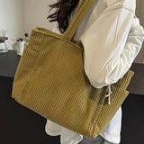 Greta™ – Ribbede Corduroy Strukturert Tote Bag