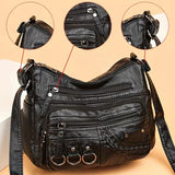 Kaia™ – Multi Zip Kompartment Vegansk Crossbody Veske