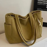 Greta™ – Ribbede Corduroy Strukturert Tote Bag