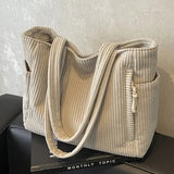 Greta™ – Ribbede Corduroy Strukturert Tote Bag